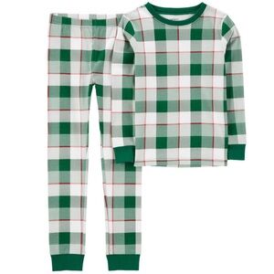 Carter’s Kids Christmas Plaid Shirt and Pants Pajamas